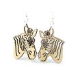 Green Tree Jewelry Green Tree Jewelry 1232 1.9 x 1.3 in. Zebra Earrings; Natural Wood 1232